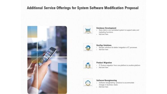 Software Maintenance Additional Service Offerings For System Software Modification Proposal Microsoft PDF