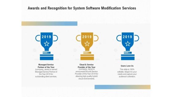 Software Maintenance Awards And Recognition For System Software Modification Services Information PDF