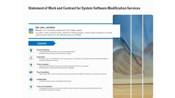 Software Maintenance Statement Of Work And Contract For System Software Modification Services Designs PDF