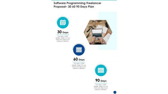 Software Programming Freelancer Proposal 30 60 90 Days Plan One Pager Sample Example Document