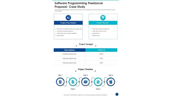 Software Programming Freelancer Proposal Case Study One Pager Sample Example Document