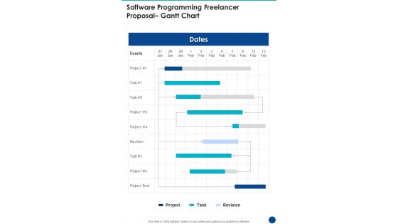 Software Programming Freelancer Proposal Gantt Chart One Pager Sample Example Document