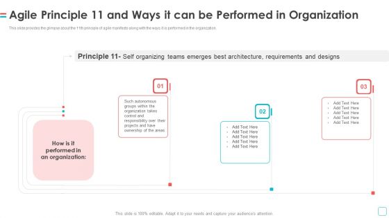 Software Publication Agile Principle 11 And Ways It Can Be Performed In Organization Icons PDF