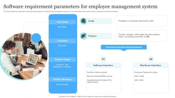 Software Requirement Parameters For Employee Management System Infographics PDF