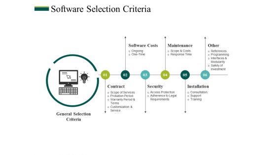 Software Selection Criteria Ppt PowerPoint Presentation Inspiration Example