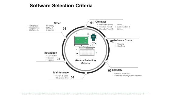 Software Selection Criteria Template 1 Ppt PowerPoint Presentation Gallery Slide