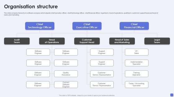 Software Services Business Profile Organisation Structure Ppt PowerPoint Presentation File Icon PDF