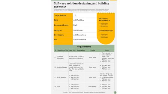 Software Solution Designing And Building Playbook Template