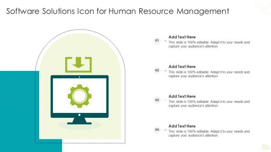 Software Solutions Icon For Human Resource Management Ppt PowerPoint Presentation Infographics Graphics PDF