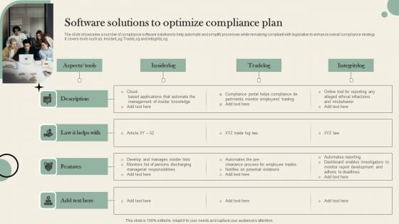 Software Solutions To Optimize Compliance Plan Summary PDF