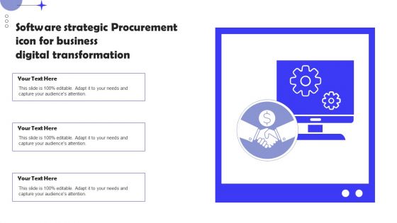 Software Strategic Procurement Icon For Business Digital Transformation Infographics PDF