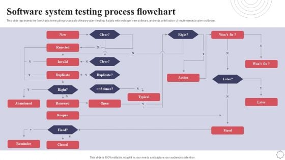 Software System Testing Process Flowchart Application Deployment Project Plan Summary PDF