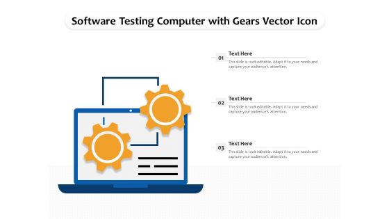 Software Testing Computer With Gears Vector Icon Ppt PowerPoint Presentation Infographics Layouts PDF