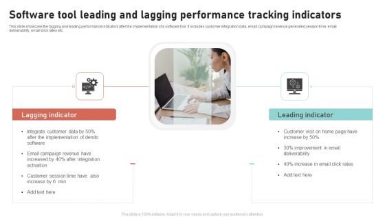 Software Tool Leading And Lagging Performance Tracking Indicators Diagrams PDF
