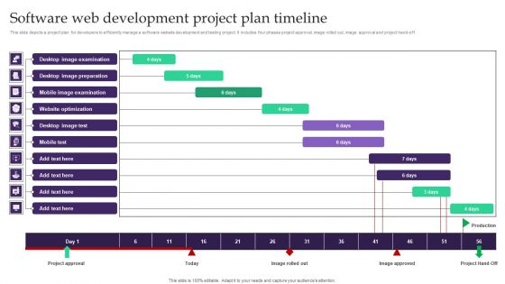 Software Web Development Project Plan Timeline Graphics PDF