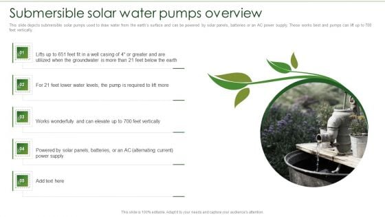 Solar Energy System IT Submersible Solar Water Pumps Overview Background PDF