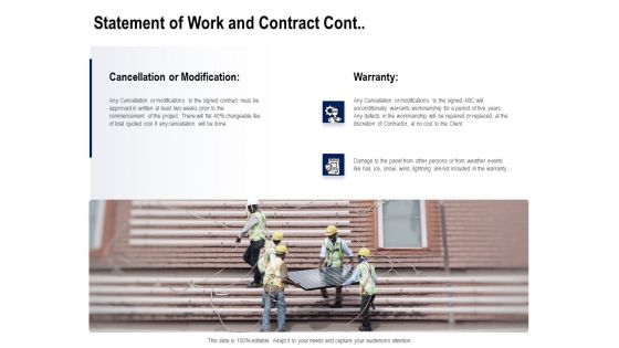 Solar Panel Maintenance Statement Of Work And Contract Cont Ppt File Styles PDF