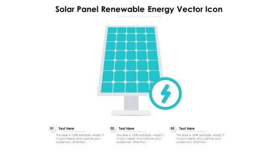 Solar Panel Renewable Energy Vector Icon Ppt PowerPoint Presentation File Grid PDF