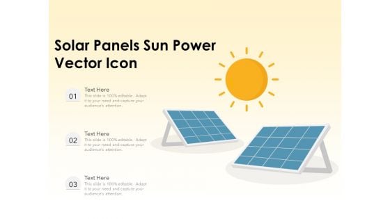 Solar Panels Sun Power Vector Icon Ppt PowerPoint Presentation File Slide Portrait PDF