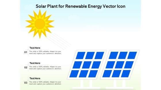 Solar Plant For Renewable Energy Vector Icon Ppt PowerPoint Presentation Gallery Design Inspiration PDF