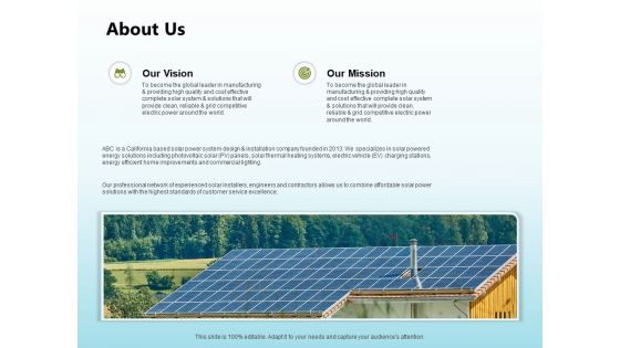 Solar Power Plant Technical About Us Ppt Icon Summary PDF