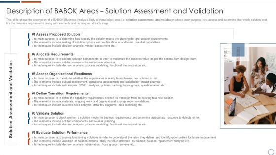 Solution Assessment And Validation To Determine Business Readiness Description Of Babok Areas Solution Structure PDF Solution Assessment And Validation To Determine Business Readiness Description Of Babok Areas Solution Structure PDF