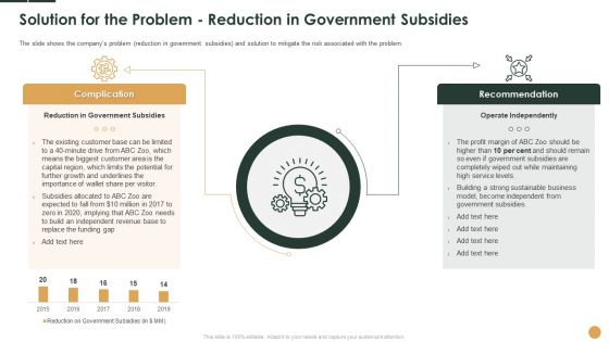 Solution For The Problem Reduction In Government Subsidies Ppt Gallery Vector PDF