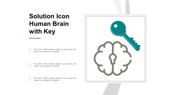 Solution Icon Human Brain With Key Ppt PowerPoint Presentation Infographic Template Inspiration