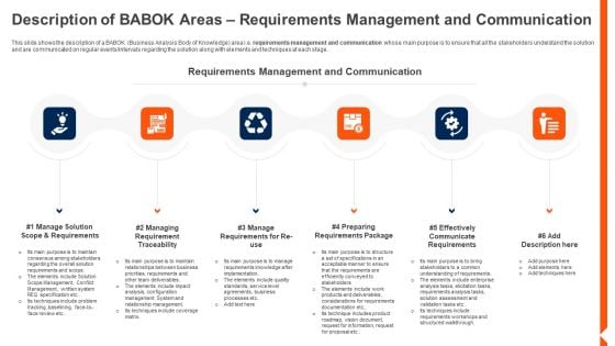 Solution Monitoring Verification Description BABOK Areas Requirements Management Guidelines PDF