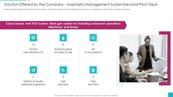 Solution Offered By The Company Hospitality Management System Elevator Pitch Deck Structure PDF