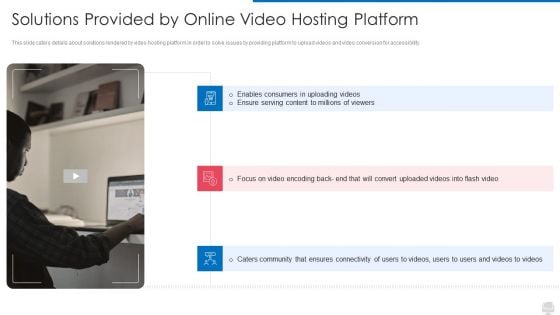 Solutions Provided By Online Video Hosting Platform Slides PDF