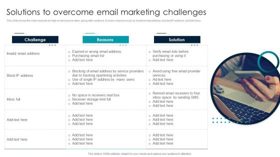 Solutions To Overcome Email Marketing Challenges Themes PDF