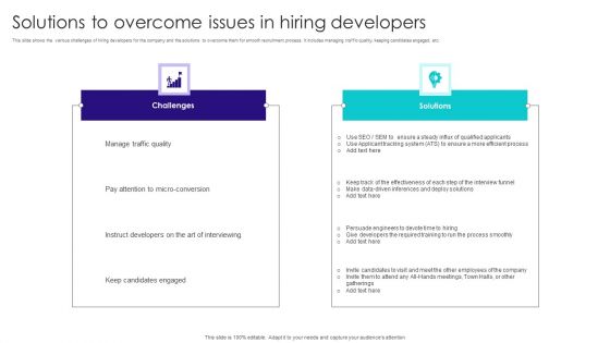 Solutions To Overcome Issues In Hiring Developers Rules PDF Solutions To Overcome Issues In Hiring Developers Rules PDF