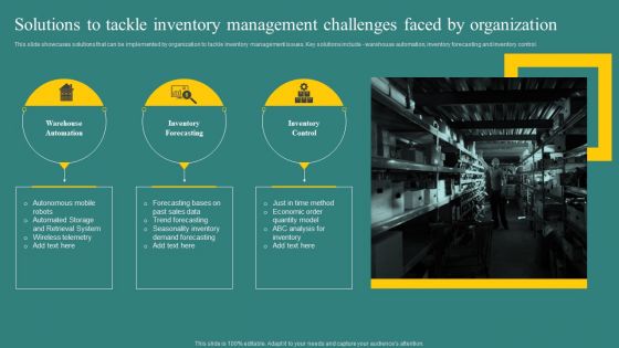 Solutions To Tackle Inventory Management Challenges Faced By Organization Topics PDF