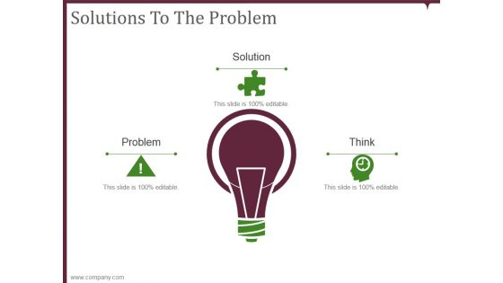 Solutions To The Problem Ppt PowerPoint Presentation Infographics