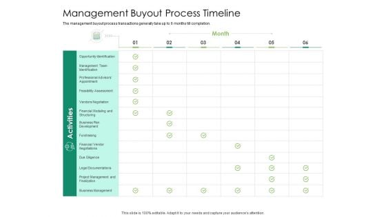 Solvency Action Plan For Private Organization Management Buyout Process Timeline Microsoft PDF