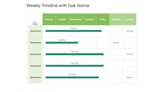 Solvency Action Plan For Private Organization Weekly Timeline With Task Name Mockup PDF