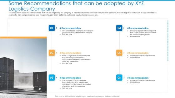 Some Recommendations That Can Be Adopted By XYZ Logistics Company Graphics PDF