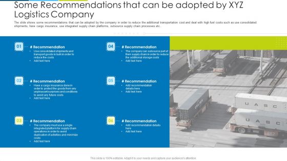 Some Recommendations That Can Be Adopted By XYZ Logistics Company Ppt Layouts Tips PDF Some Recommendations That Can Be Adopted By XYZ Logistics Company Ppt Layouts Tips PDF