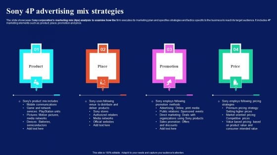 Sony 4P Advertising Mix Strategies Microsoft PDF