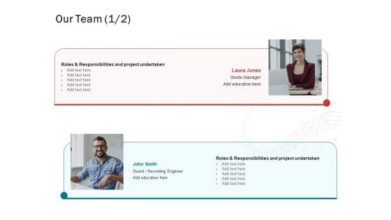 Sound Production Firm Agreement Proposal Our Team Communication Ppt Layouts Gridlines PDF