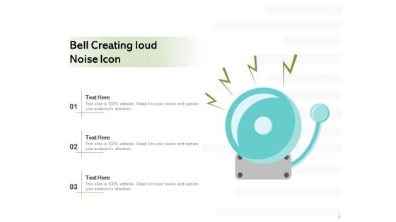 Sound Symbol Bell Creating Loudspeaker Behind Icon Ppt PowerPoint Presentation Complete Deck