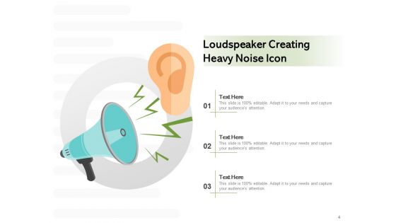 Sound Symbol Bell Creating Loudspeaker Behind Icon Ppt PowerPoint Presentation Complete Deck