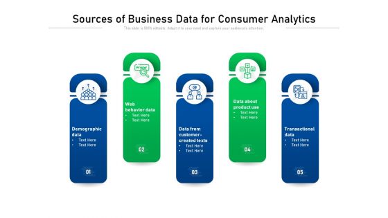 Sources Of Business Data For Consumer Analytics Ppt PowerPoint Presentation Gallery Professional PDF