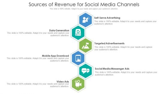 Sources Of Revenue For Social Media Channels Ppt Gallery Template PDF