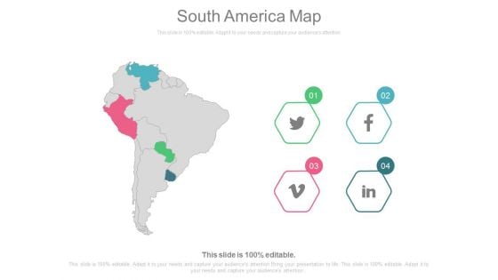 South America Map Ppt Slides