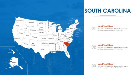 South Carolina Map PowerPoint Presentation Ppt Template PDF