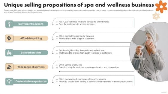 Spa Marketing Strategy Boost Reservations Enhance Revenue Unique Selling Propositions Spa Wellness Diagrams PDF