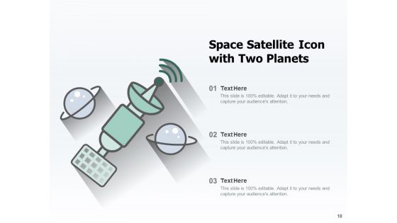 Space Station Icon Artificial Satellite Ppt PowerPoint Presentation Complete Deck