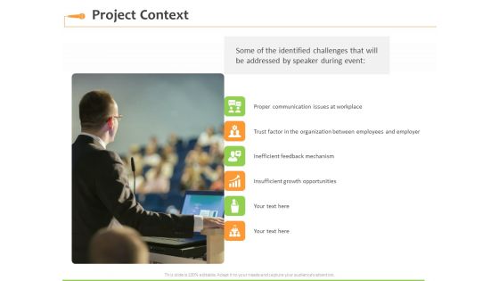 Speaking Engagement Project Context Ppt Infographics Demonstration PDF